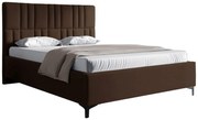 Brązowe łóżko z pikowanym zagłówkiem 4 rozmiary C2-B81