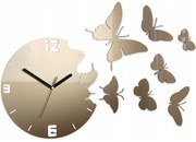 Zegar ścienny nowoczesny cichy do salonu lub sypialni akrylowy z motylami