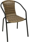 Fotel metalowy Porto, 52 x 58 x wys. 77 cm, polirattan, możliwość sztaplowania