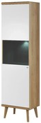Witryna VIVIERA 50 dąb/biała PIASKI Meble