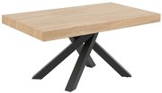 Rozkładany stół do jadalni 6 do 10 osób z MDF i metalu - Naturalny i czarny - CATONAY