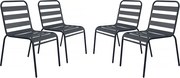 Zestaw 4 składanych metalowych krzeseł ogrodowych "Bilbao" - Szary
