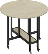 HOMCOM Składany stół, stół z funkcją składania i otwartą półką, mobilny stół kuchenny do jadalni, małych przestrzeni, naturalny | Aosom PL