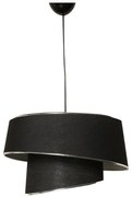 Lampa wisząca w czarno-srebrnym kolorze z tekstylnym kloszem ø 32 cm Barette – Opviq lights