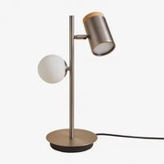 Lampa Stołowa Z Regulacją Kierunku Światła, Z 2 Punktami Świetlnymi, Wykonana Z Żelaza, Kolor Amaranto Chrome - Sklum