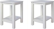 Zestaw stołków drewnianych 30x32x47 cm biały