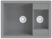 Szary granitowy zlewozmywak dwukomorowy L8-K71