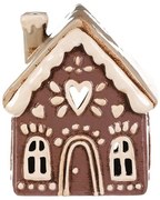 Świąteczna dekoracja piernikowy domek Serce naświeczkę do herbaty, ceramika, fioletowy