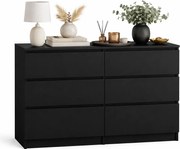 Czarna komoda z szufladami 120 cm C9-R74