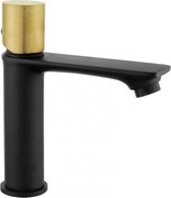 Mexen Royo One bateria umywalkowa, czarna/złoty - 72201-75