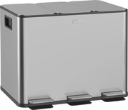 HOMCOM Kosz na śmieci 3 × 20 l | stal odporna na odciski, ciche domykanie, wyjmowane wkłady