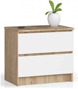 Mini komoda z szufladami dąb sonoma + biały N3-S56