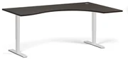 Stół z regulacją wysokości, 2 silniki, 745 - 1215 mm, ergonomiczny L/P, blat 1800 x 1200 mm, podstawa biała, wenge
