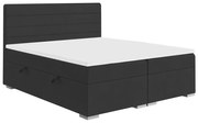 Łóżko kontynentalne DANETTI 140x200 czarne velvet z pojemnikiem LAVERTO