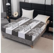 PrzytulneMieszkanie.pl Prześcieradło z mikropluszu TIRSO 90x200 cm szaro-białe