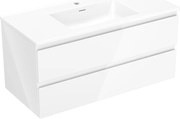 Mexen Orio szafka łazienkowa 100 cm z umywalką Otis, 2 szuflady, biała połysk - 91A10-10047-2-BFF00-W18M00