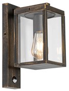 Zewnetrzna Lampa ścienna zewnętrzna antyczne złoto z czujnikiem ruchu IP44 - CharloisPrzemysłowy Oswietlenie zewnetrzne