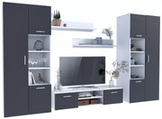 Meblościanka do pokoju biała + czarna C1-L62