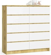 Komoda z szufladami do pokoju dziecięcego dąb artisan + biały A7-L78