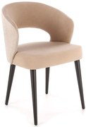 Beżowe krzesło welurowe kubełkowe L6-R03