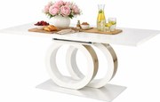 Biały rozkładany stół w stylu glamour R2-M48