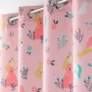 Różowa zasłona 140x260 cm Princesse Licorne – douceur d'intérieur