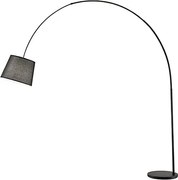 Arche - Curved LED metal floor lamp 1xE27 MAX 60W, H.230 cm, 180° adjustable head, Black - Perenz