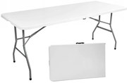 Stół cateringowy turystyczny bankietowy składany do ogrodu prostokątny tworzywo sztuczne kolor biały D-23928
