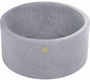 Okrągły Suchy Basen Dla Dziecka, 90x40cm, Welurowy, Jasnoszary, Bez Piłek - Meowbaby®