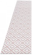 Dywan nowoczesny Plus Kwadraty różowo-kremowy 80 cm x 300 cm