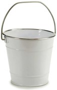 Osłonka na doniczkę typu wiaderko, cynkowa, biała, Ø 16 cm