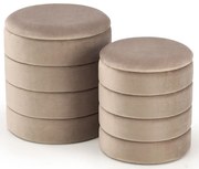 Zestaw 2 beżowych puf z funkcją schowka G1-S28
