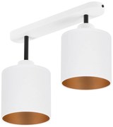 Lampa sufitowa biała dwupunktowy spot z białymi abażurami C-3306WE-WEW