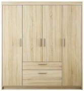 Szafa uchylna - czterodrzwiowa z szufladami - Essa 4D2S | dąb sonoma