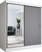 Szafa przesuwna MODUO COMFORT 180 biała mat/antracyt z lustrem po lewej MKPOL