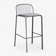 Wysoki Stołek Ze Stali Anerina Grafitowa Szarość & ↑75 Cm & Piaskowy Szary - Sklum