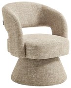 Fotel obrotowy z teksturowanej beżowej tkaniny NAROLIA