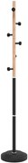 Czarny stojący wieszak metalowo bukowy K1-N77