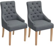 Komplet 2 ciemnoszarych pikowanych krzeseł H5-Z52