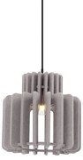 Retro Lampa Wisząca Czarna z Abażurem Taupe - Felt