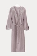 Elegancki szlafrok DESTAN z koronką S Fioletowy / Lila