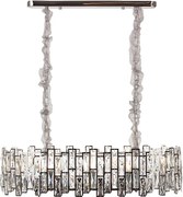 Nowoczesny żyrandol kryształowy do salonu, srebrny – Owalny 80 cm – New York