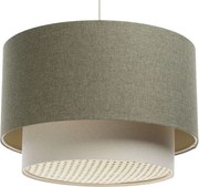 Lampa wisząca ERUTAN DOUBLE RATTAN 40 zielona/kremowa