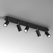 Lampa sufitowa PRESTON BLACK/CHROME 5x mini GU10, 5 kloszy, czarny, kierunkowy