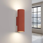 Lampa ścienna minimalistyczny Gloow, aluminium - 2 źródło światła 3000K - L.6.5 x H.20 cm - ochra czerwona