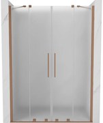 Mexen Velar Duo drzwi prysznicowe rozsuwane 140 cm, szron, miedź szczotkowana - 871-140-000-32-65