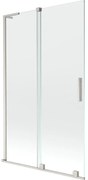 Mexen Velar L parawan nawannowy 2-skrzydłowy rozsuwany 110 x 150 cm, transparent, nikiel szczotkowany - 896-110-003-01-97