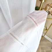 Firana gładka batyst len Srebrne Pasy ołowianka perfekcyjne fale - wys. 300 cm