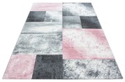 Dywan nowoczesny Hawaii 3D Kwadraty różowo-szare 80 cm x 150 cm