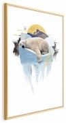Plakat Niedźwiedź polarny 21x30 cm z ramą złotą bez marginesu ARTGEIST B